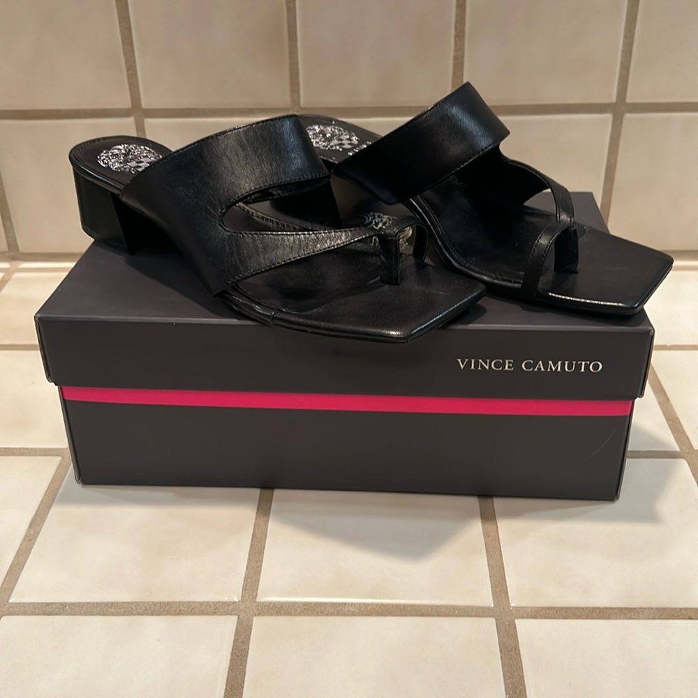 Women’s Vince Camuta Black Leather Sandal